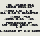 Incredible Crash Dummies screenshot 2 for GameBoy